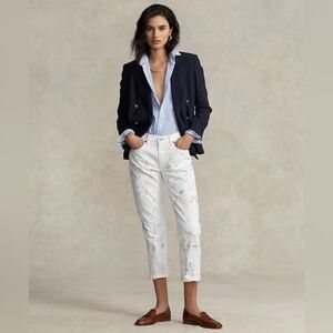 Polo Ralph Lauren Womens Jeans White 30 Avery Boyfriend Jeans Paint Splatter Y2K